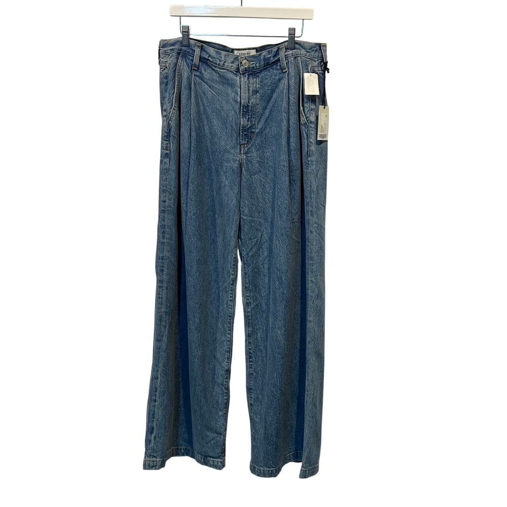 AGOLDE WOMENS 31 ELLIS TROUSER HIGH RISE ANKLE WIDE JEANS BAFFLE BLUE NEW - Picture 4 of 13
